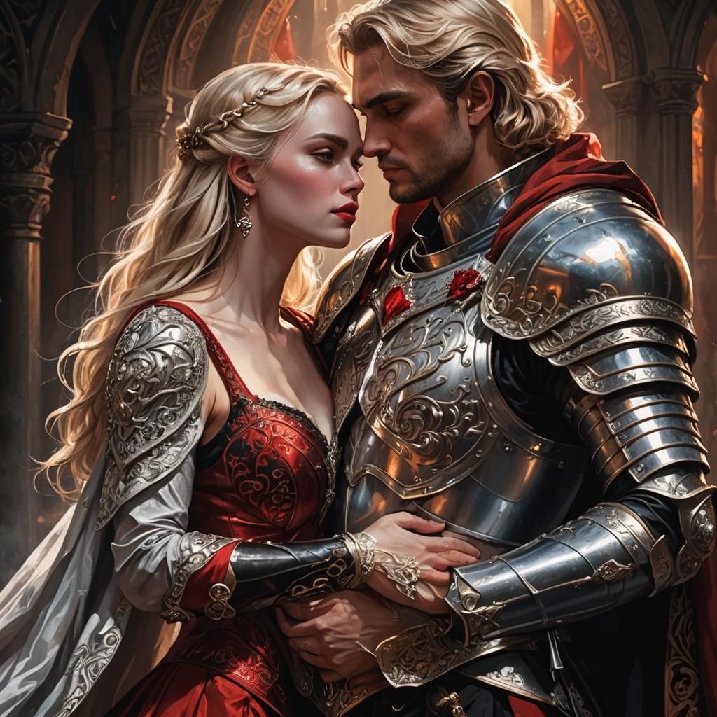 Fantasy Art: Pregnant Woman and Armored Man