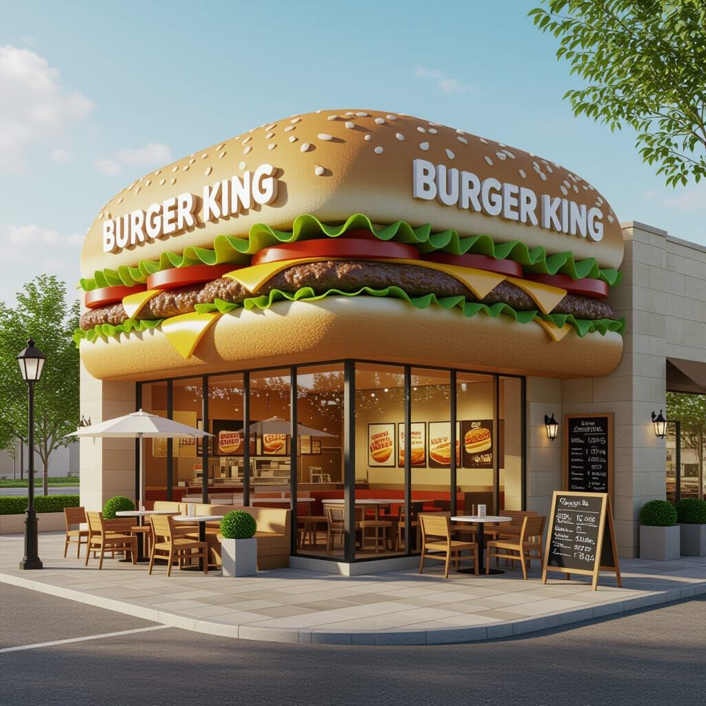 Burger King Store as Giant Sandwich in 3D
