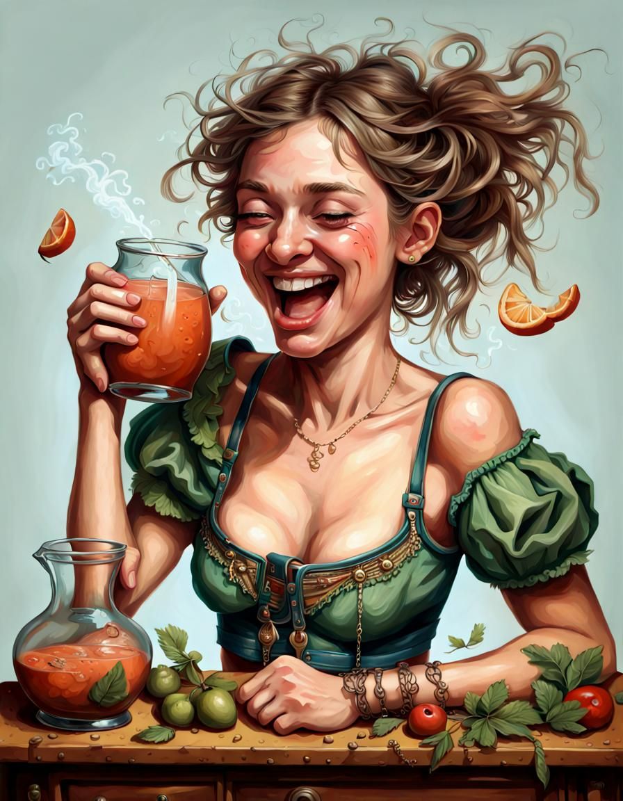 Fantasy Portrait of a Dazed, Happy Girl