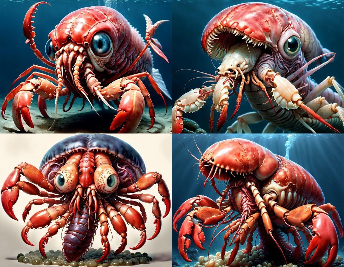 Bizarre Hybrid Creature in Horror Art Style