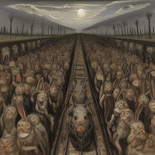 Demonic Rabbits Descend from Haunting Train