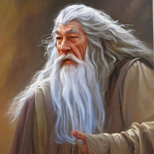 Gandalf Portrait in Oil Paint Style