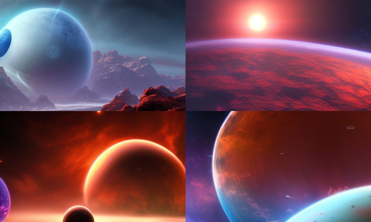 Tidal Locked Planet: Detailed Matte Painting in Space