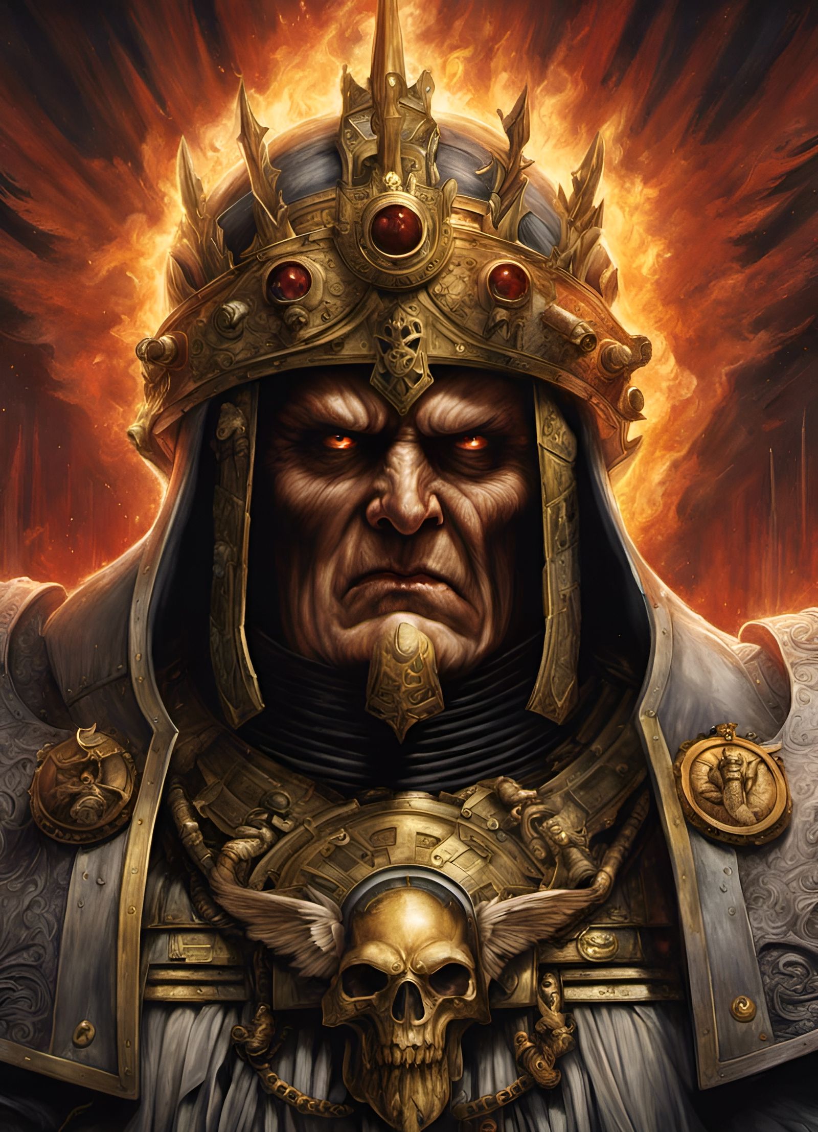 Emperor of Mankind: Malevolent Deity in Colored Pencil