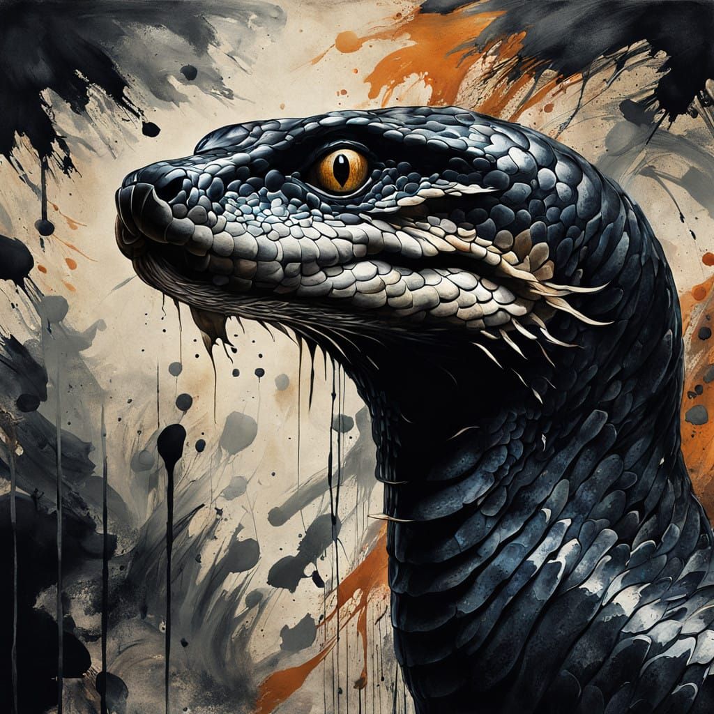 Classical Cobra Portrait in Vibrant Colors