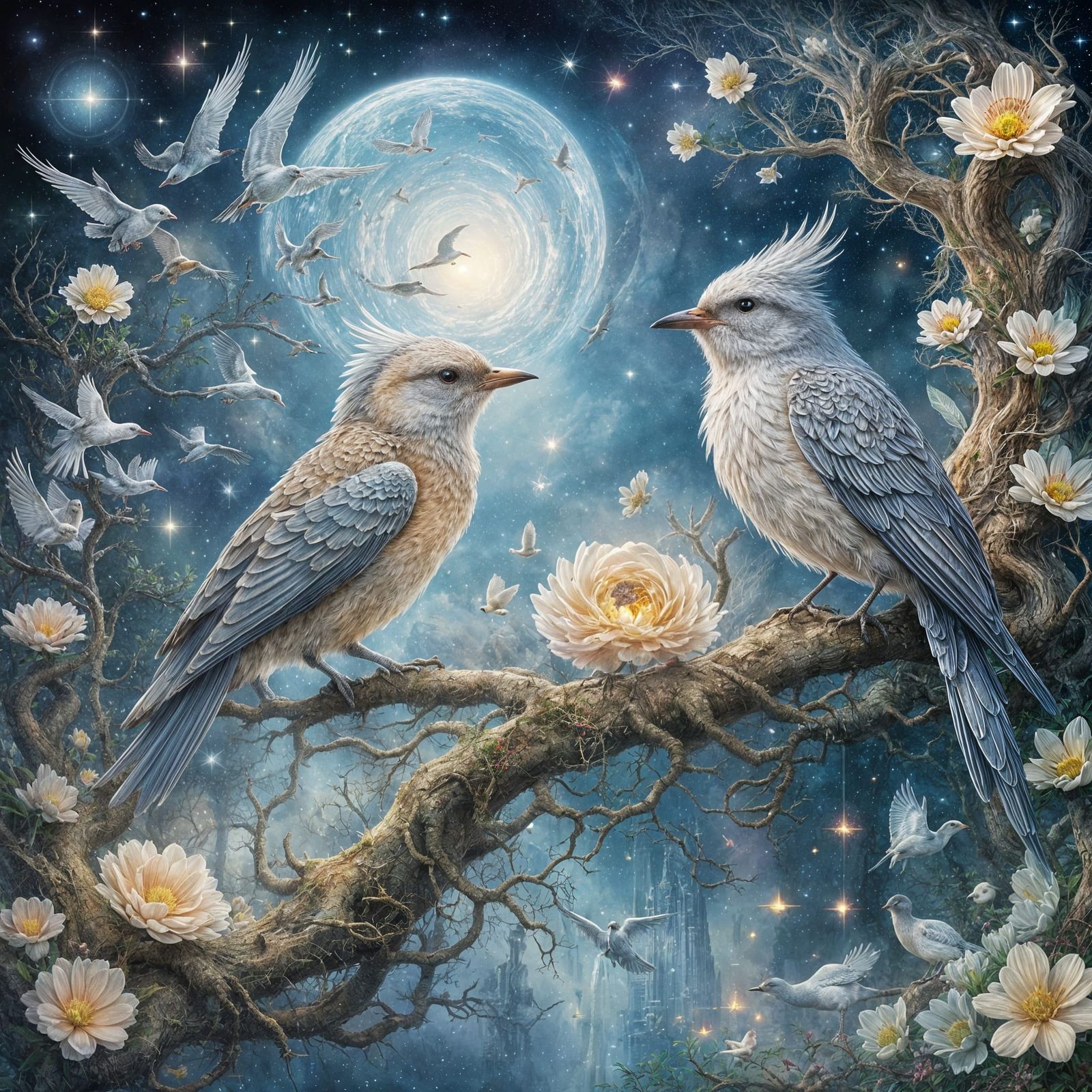 Ethereal Fantasy Creatures Rise from Celestial Skies