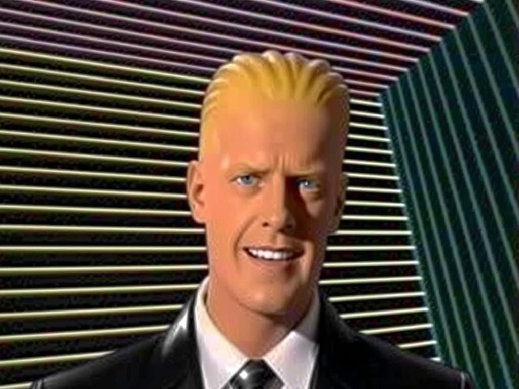 Max Headroom Bust in Cyberpunk Style