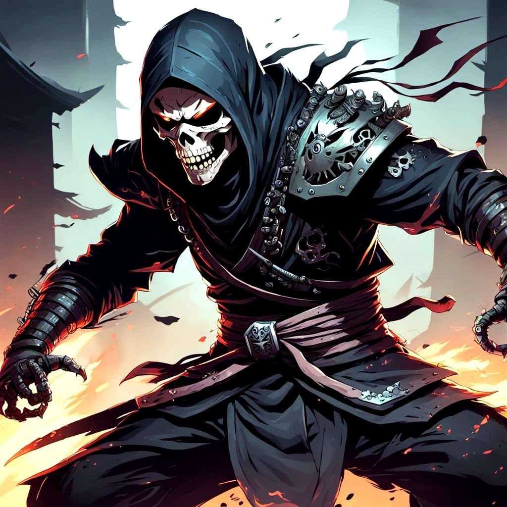 Skull grillz Ninja XL fighting