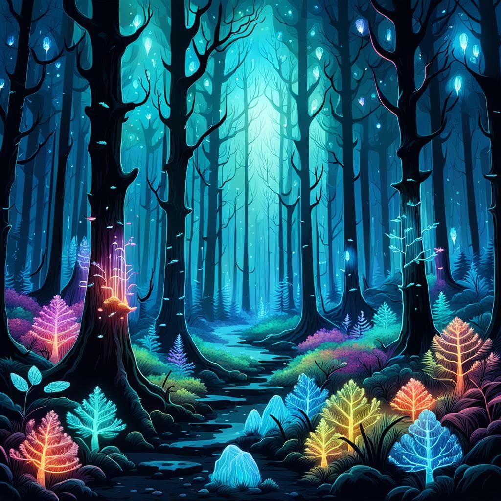 bioluminescent forest