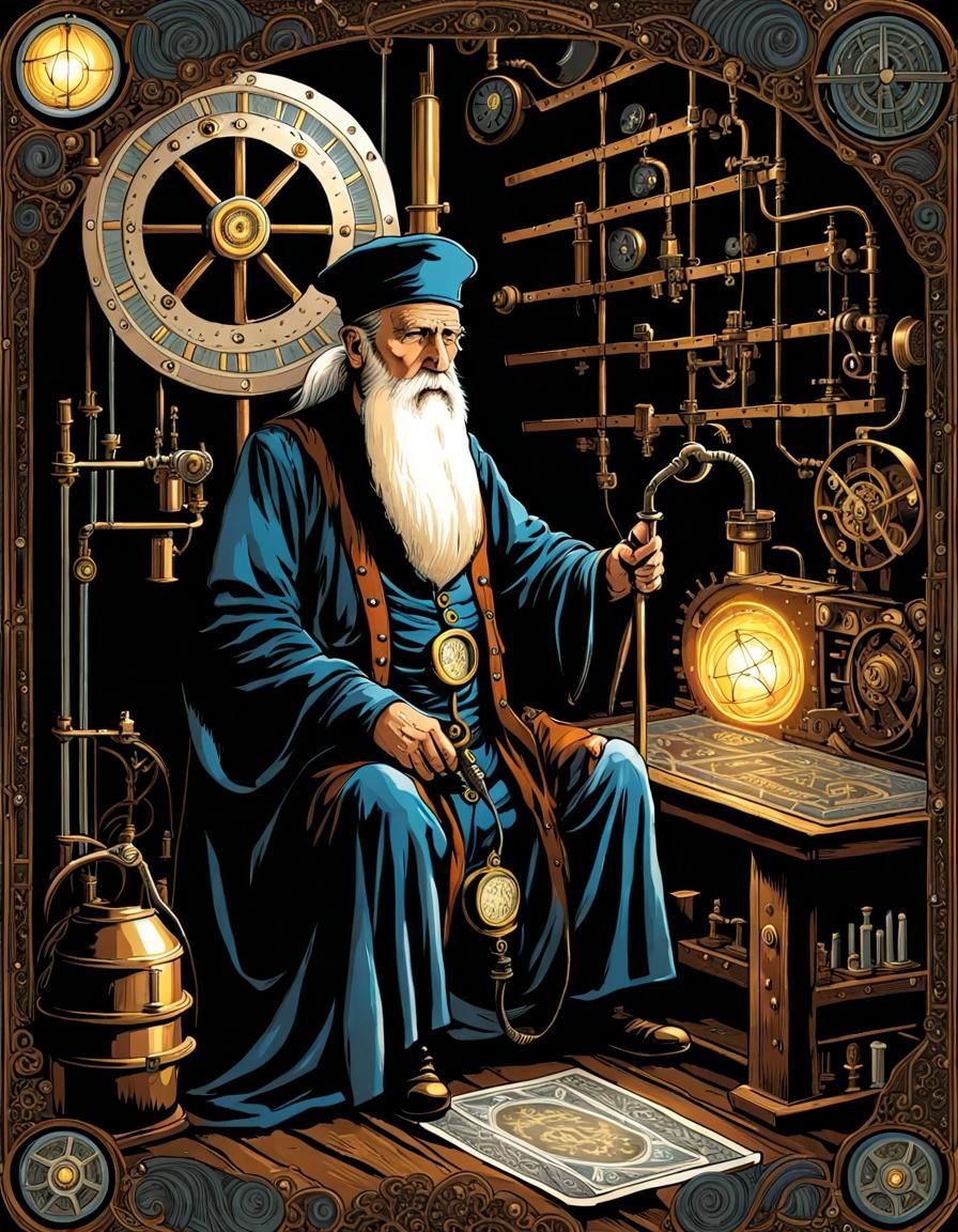 Steampunk Tarot Deck. The Hermit
