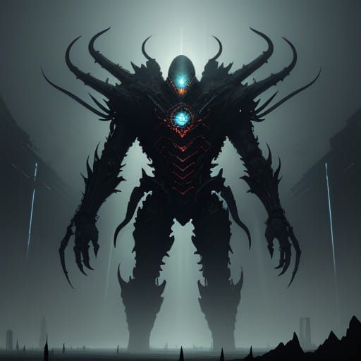 Cyberpunk Beast Awakens in Dystopian Metropolis