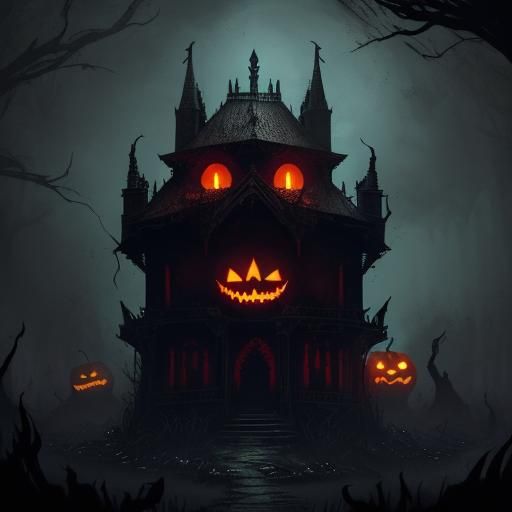 Eerie Jack-O'-Lantern with Ominous Ambient Glow