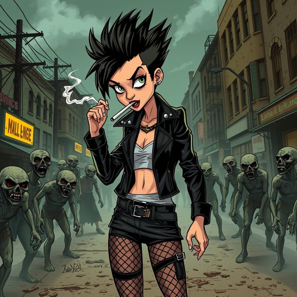 Rebel Punk Rock Goddess Defies Zombies in a Dark, Gritty Apo...