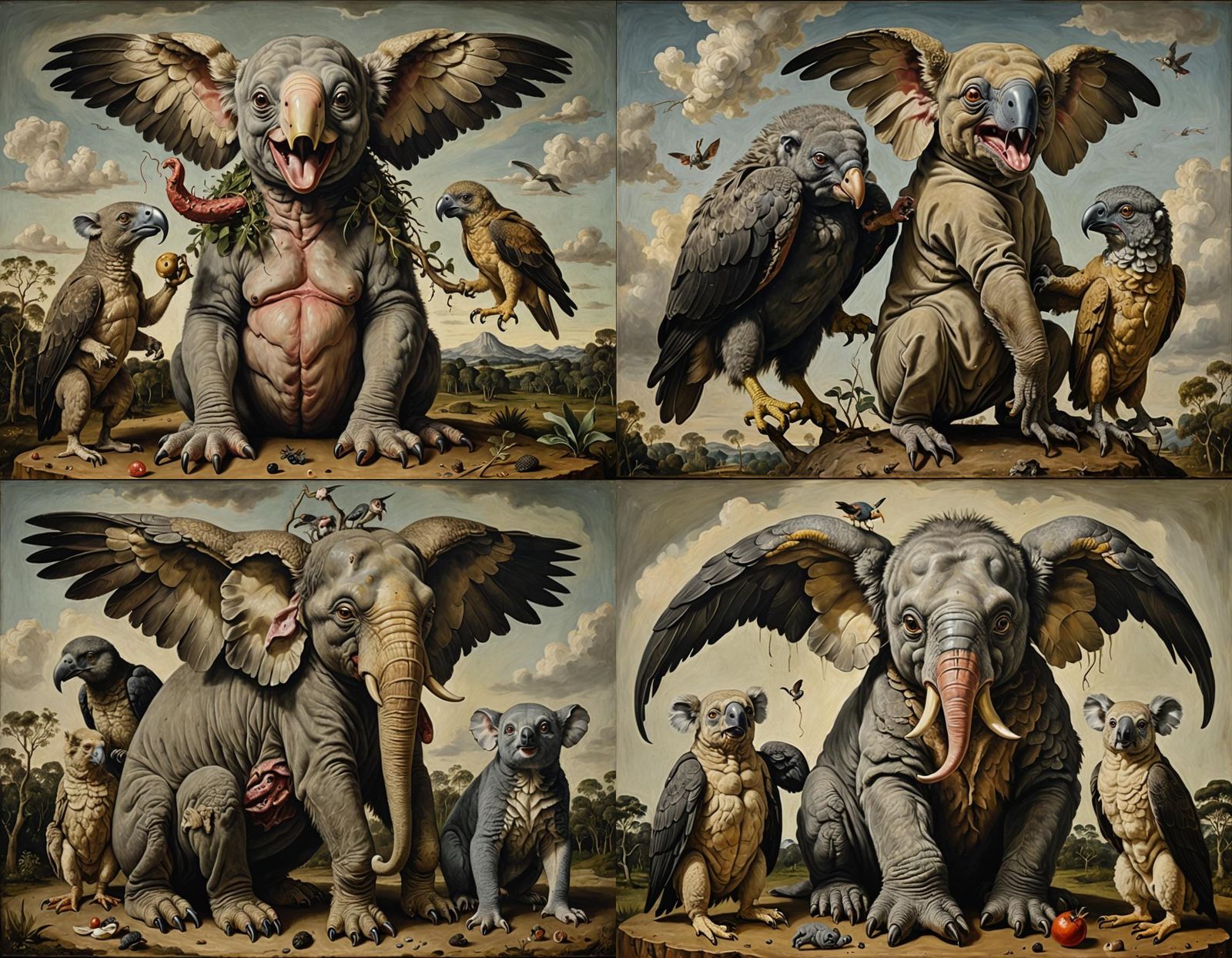 Surreal Hybrid Creature in Oil Painting Style