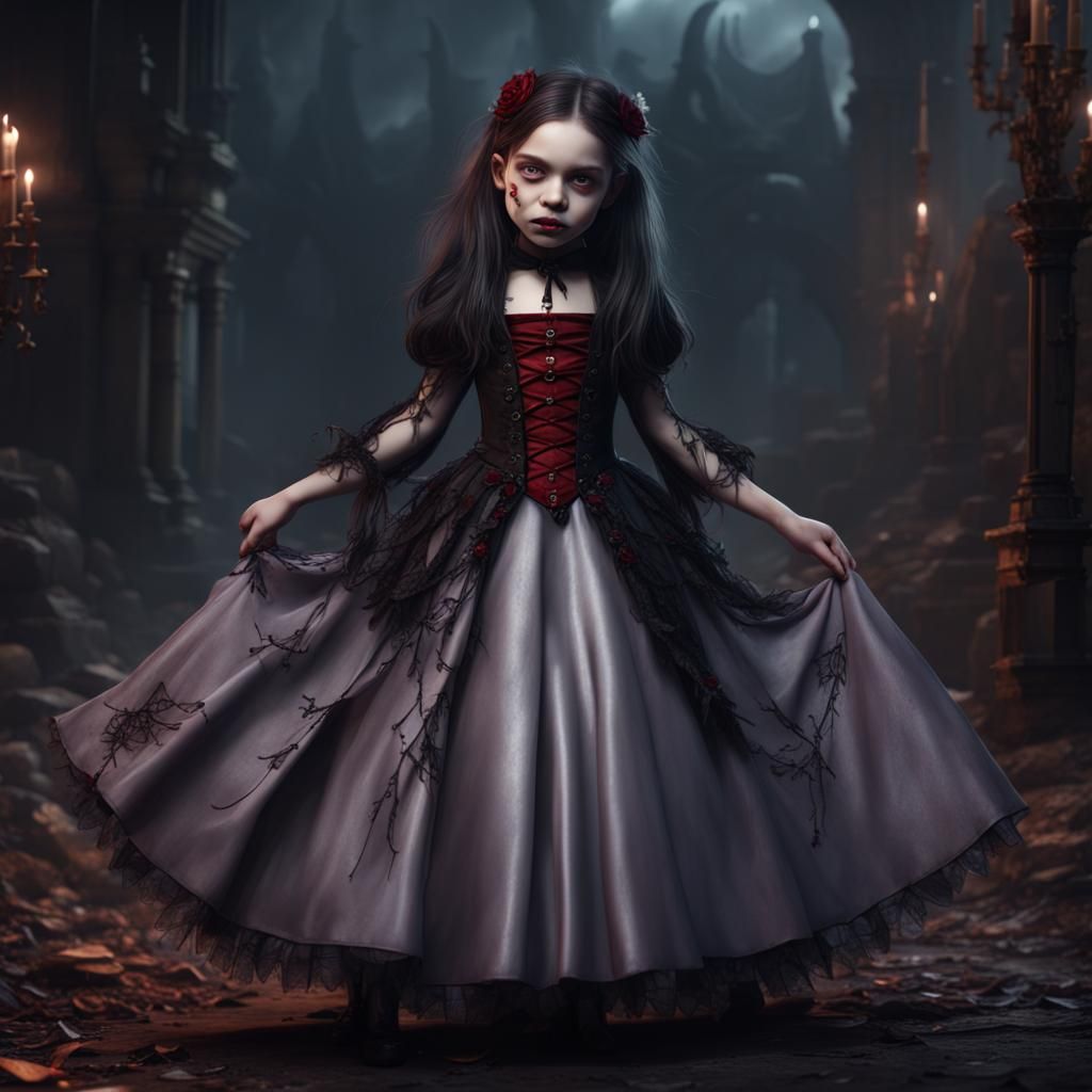 Vampire Goth Girl: Detailed Matte Painting