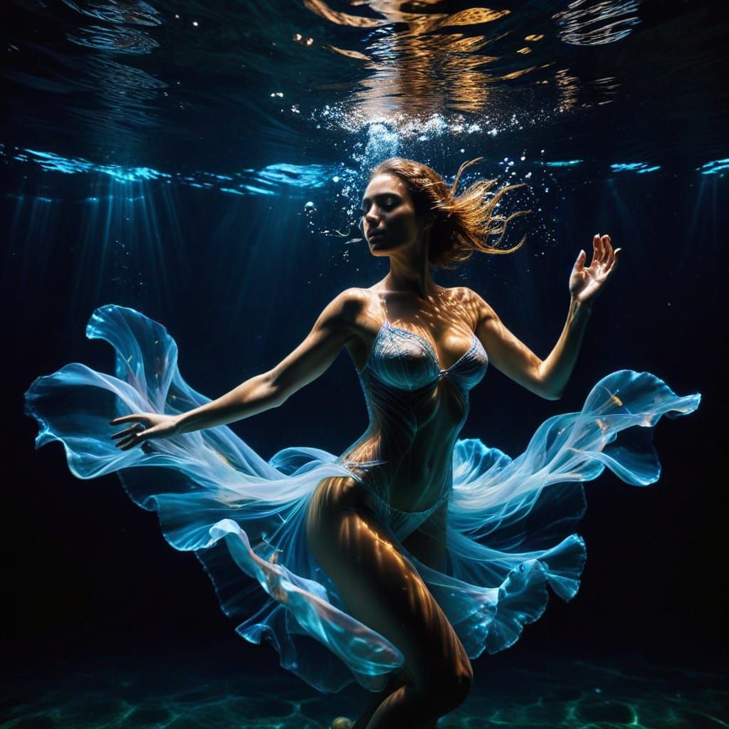 Underwater Music Light Painting