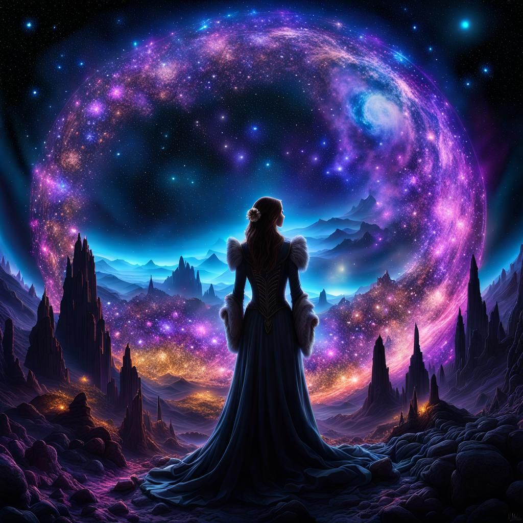 Surreal Cosmic Portal in Iridescent Light