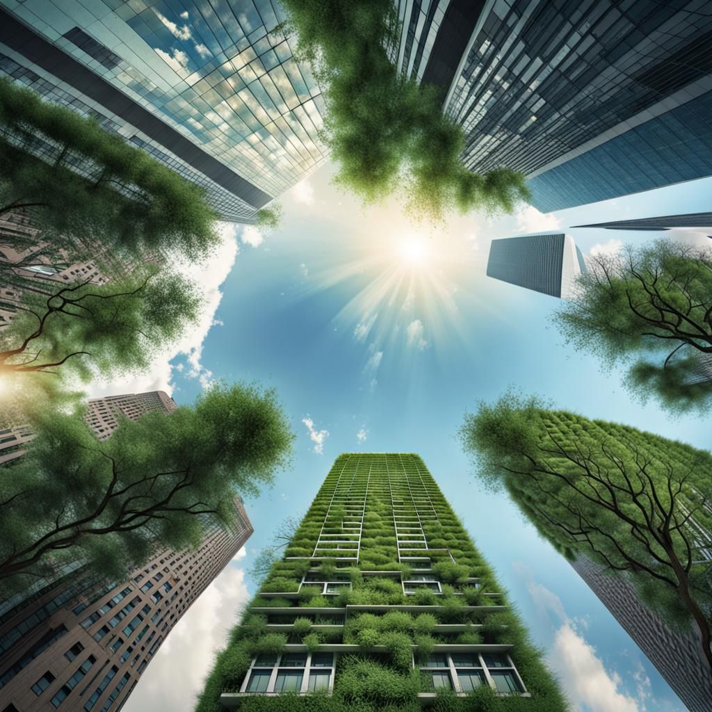 Bug's-Eye View: Towering World from Ground Level