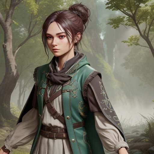 Lyra's Adventure Outfit: Detailed Matte Painting
