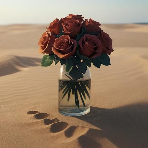 Surreal Sand Roses in Beige Tones