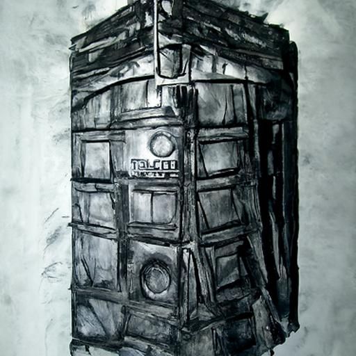 Charcoal Sketch of the Tardis