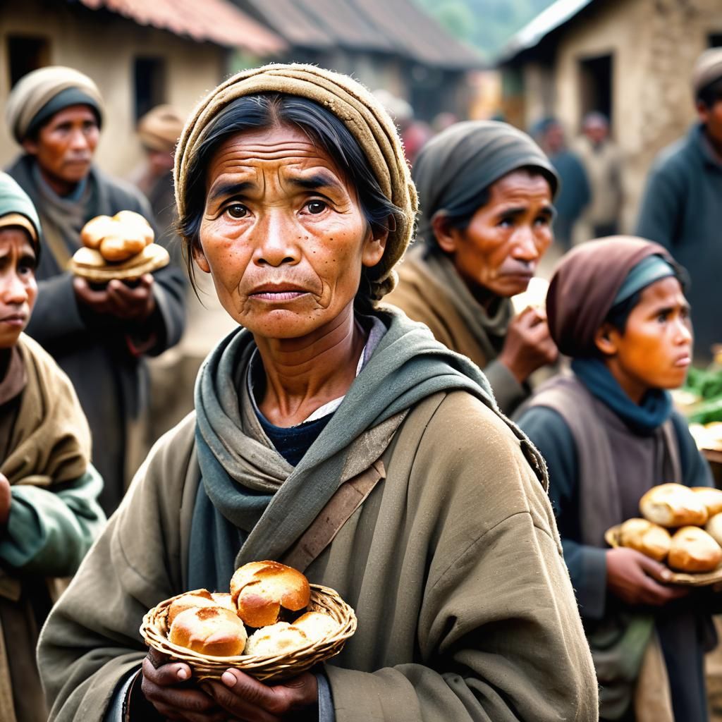 Villagers' Portrait: Discontent in Earthy Tones