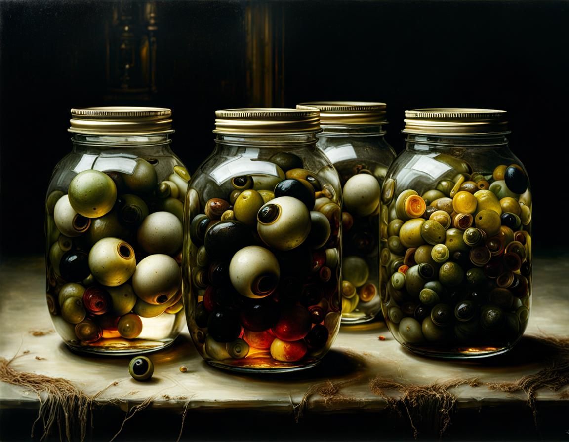 pickled eye balls in jars
