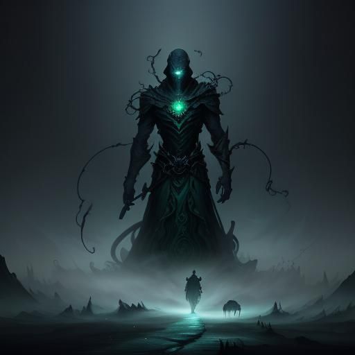 Ethereal Spectral Figure Drifting in Dark Hallway