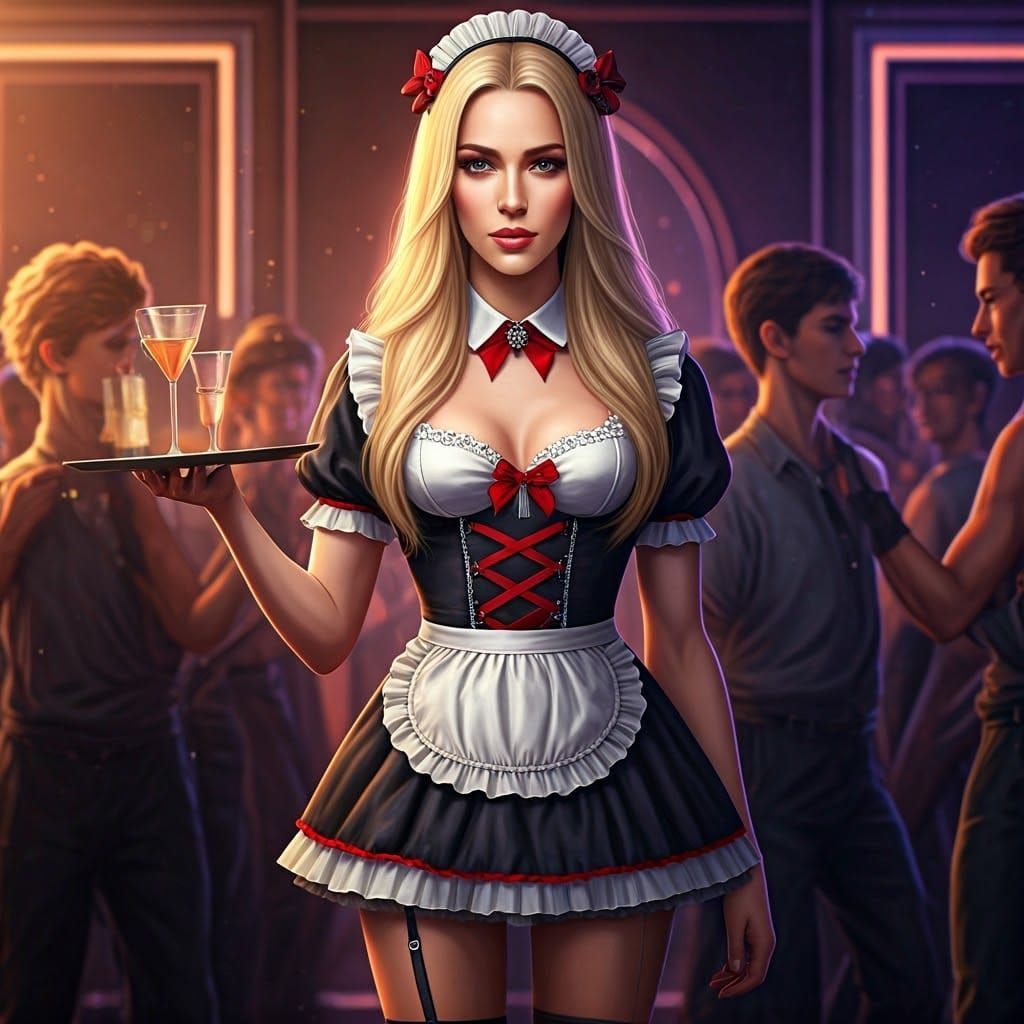 Feminine Young Man in Elegant French Maid Costume