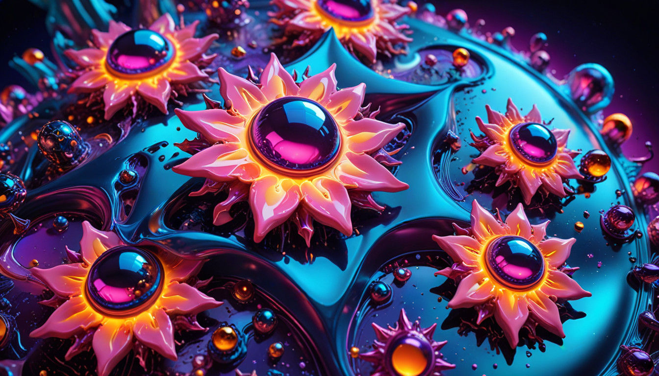 Surreal Cosmic Star Clusters in Vibrant Iridescent Colors