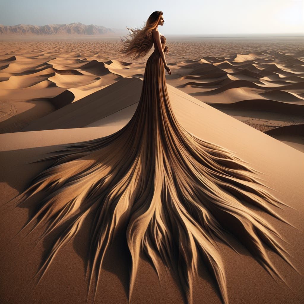 Middle-Eastern Sand Goddess on Dune