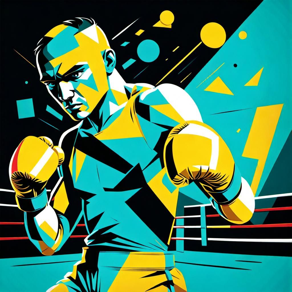Accountant Boxer in Suprematist Style