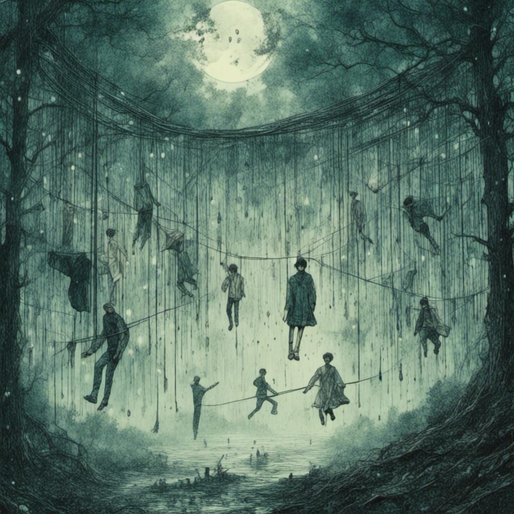 Dreamy Forest Scene with Teenager in Klimt Style