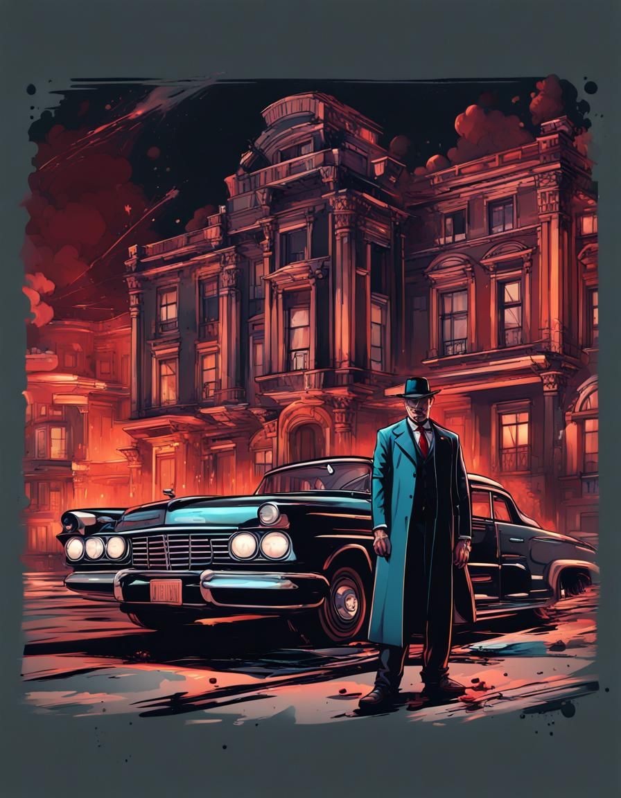 Mafia Man: Bold 2D Vector Illustration