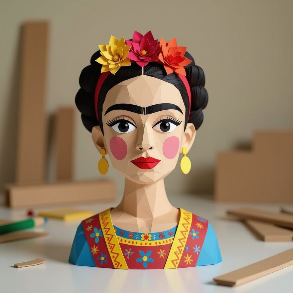 Frida Kahlo Paper Sculpture Art