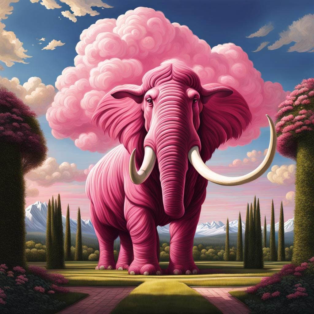 Pink Mammoth Cloud over French Garden Castle
