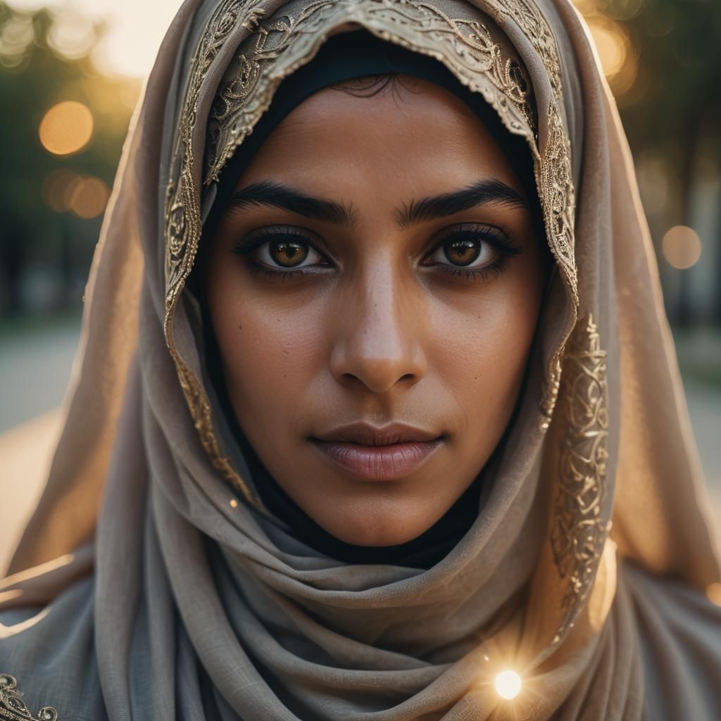 Serene Muslim Woman in Niqab Portrait