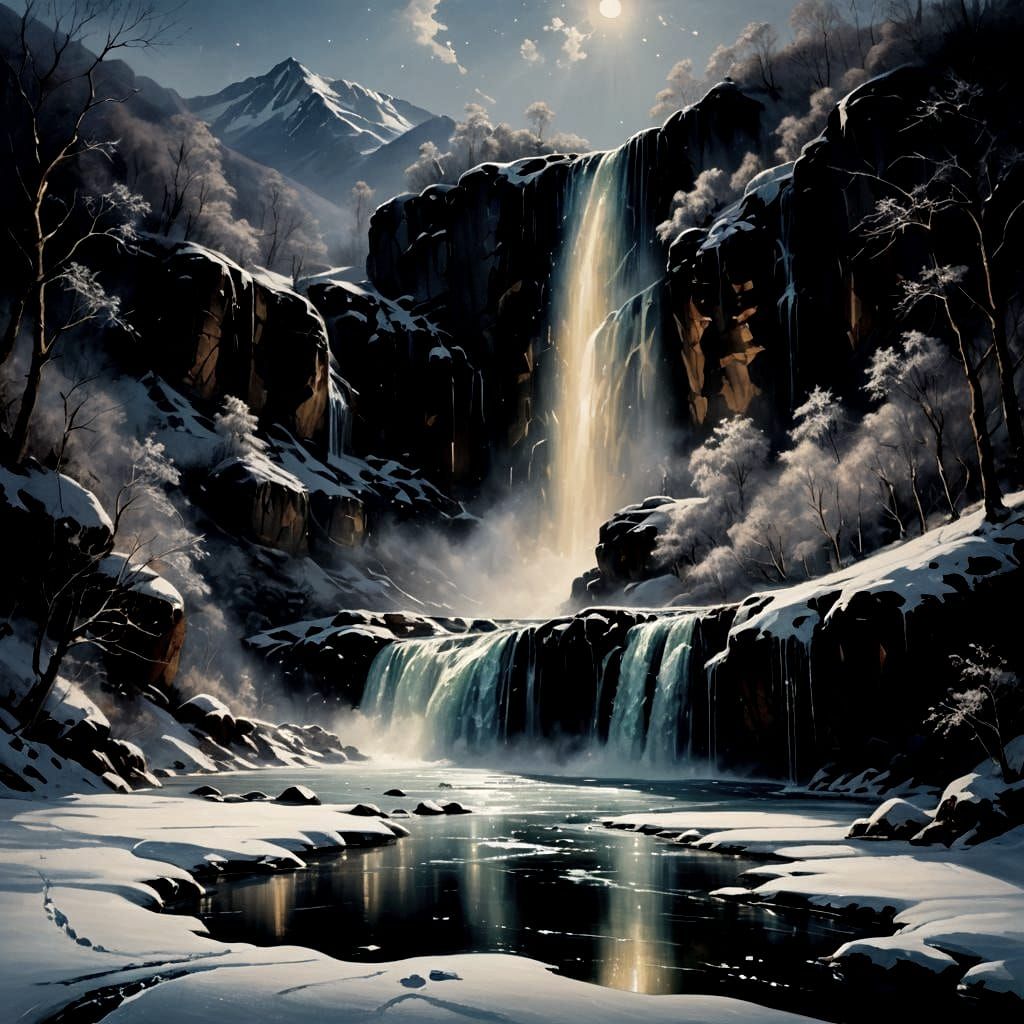Frozen Waterfall: A Landscape Suspended in Time