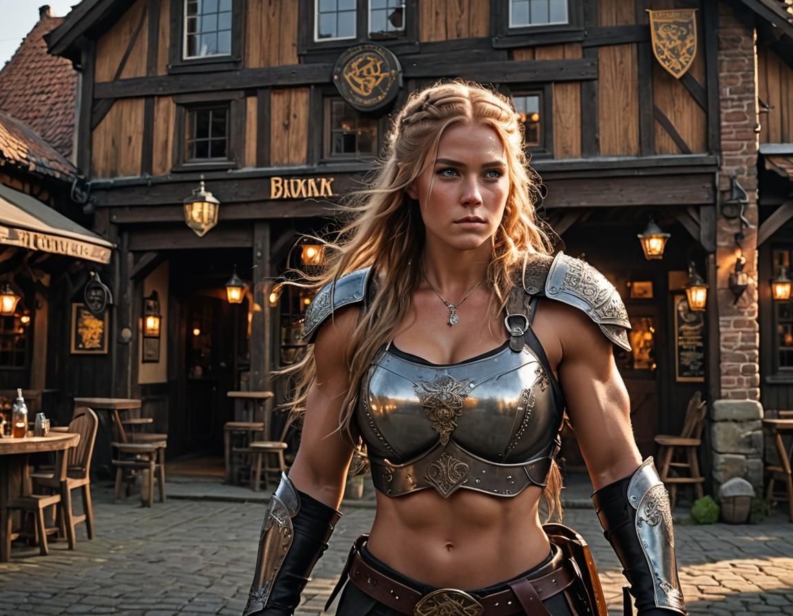 A (((hyper muscled stoutly muscular framed babe))) with a di...