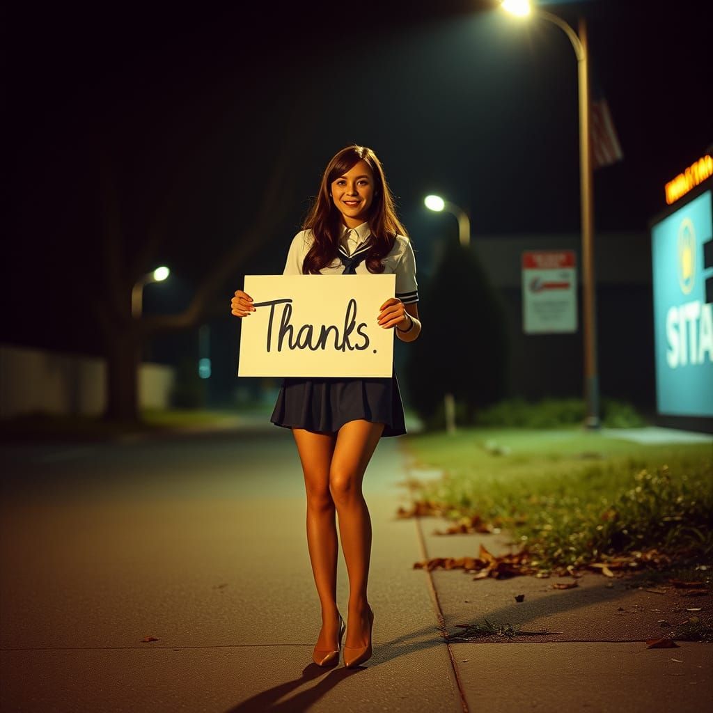 Girl in Uniform with Gorilla, Cinematic Lighting