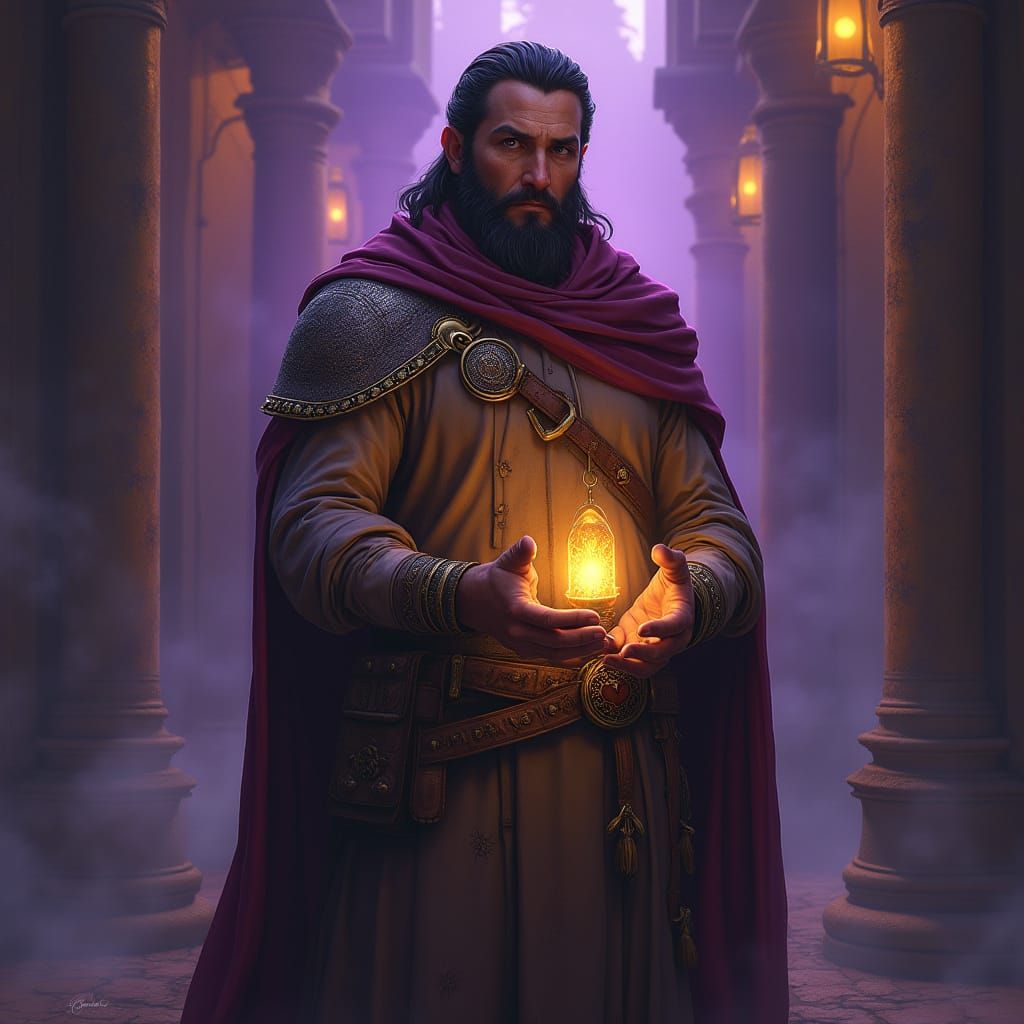 Alaric in Dark Fantasy Style with Memory Resonator