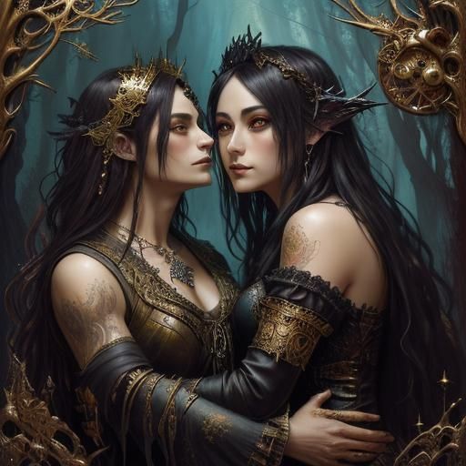 Gothic Vampire King and Queen in Pirate Hideout