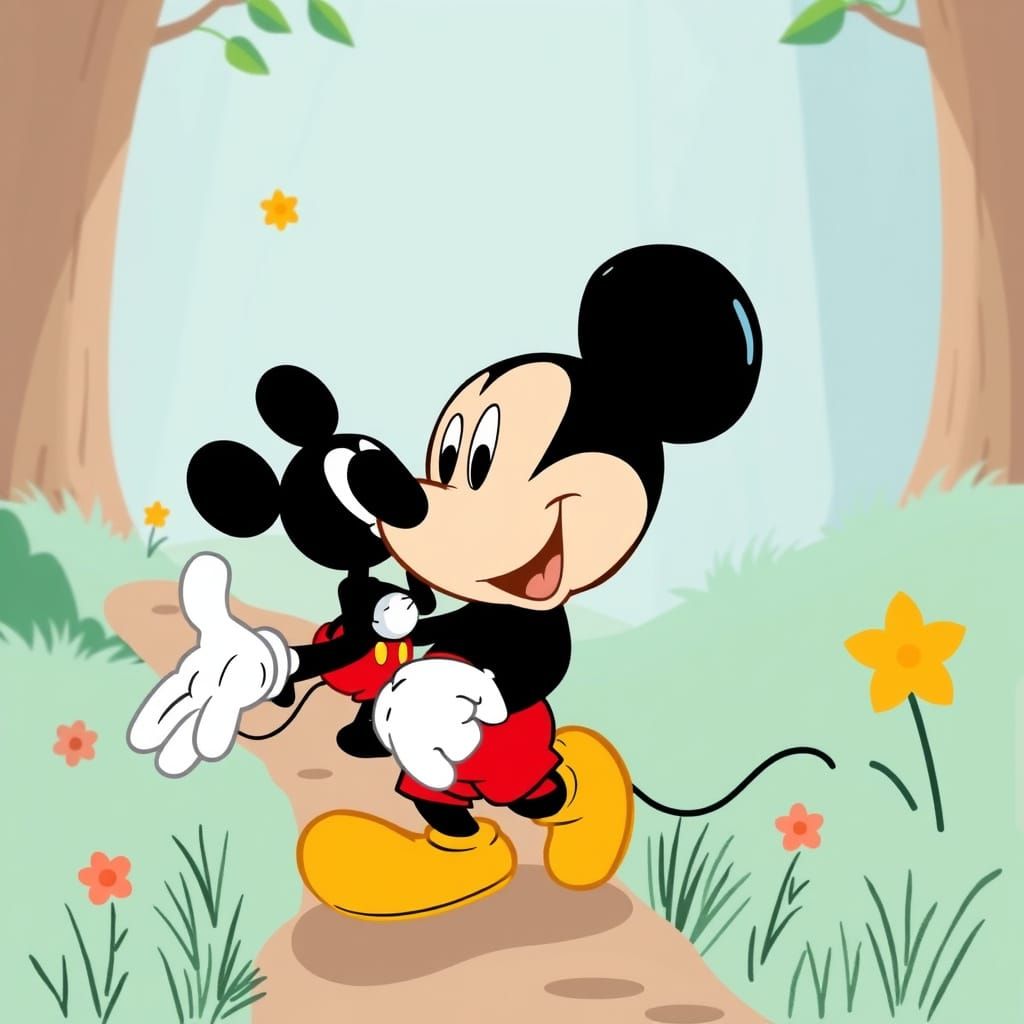 Mickey Mouse on a Breadcrumb Trail Adventure