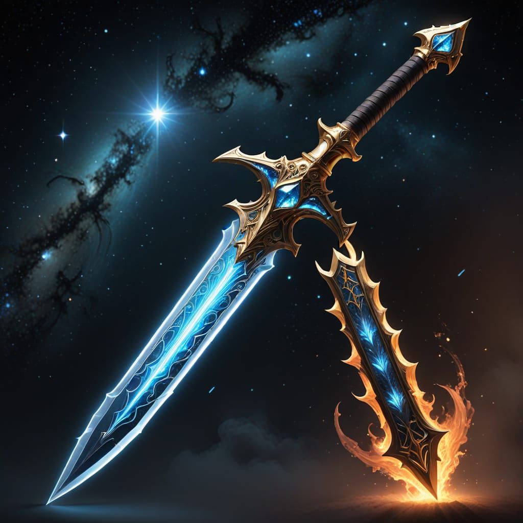 Sword of Celestial Energy Glows with Starlight