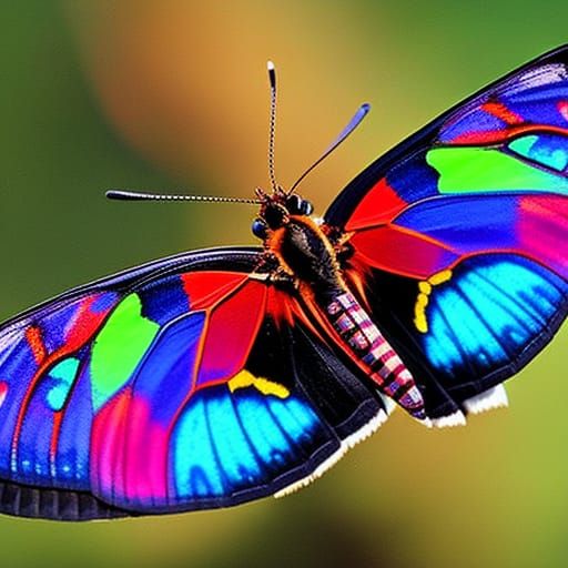 Surreal Butterfly-Spider in Vivid Triadic Colors