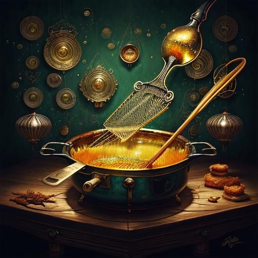 Deep-Fried Fiddle Fantasy Illustration Close-Up