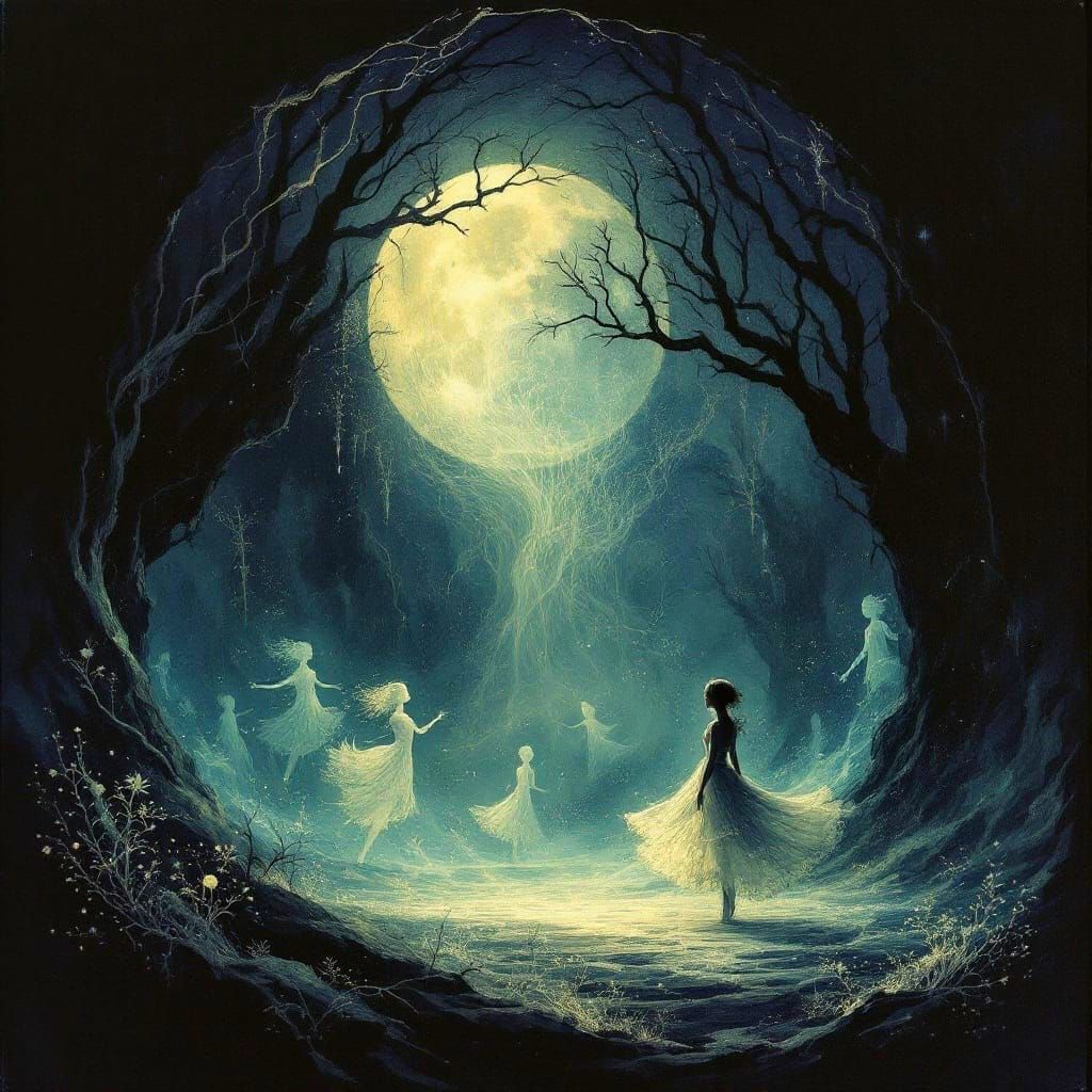 Mysterious Silhouettes in a Whimsical Dance