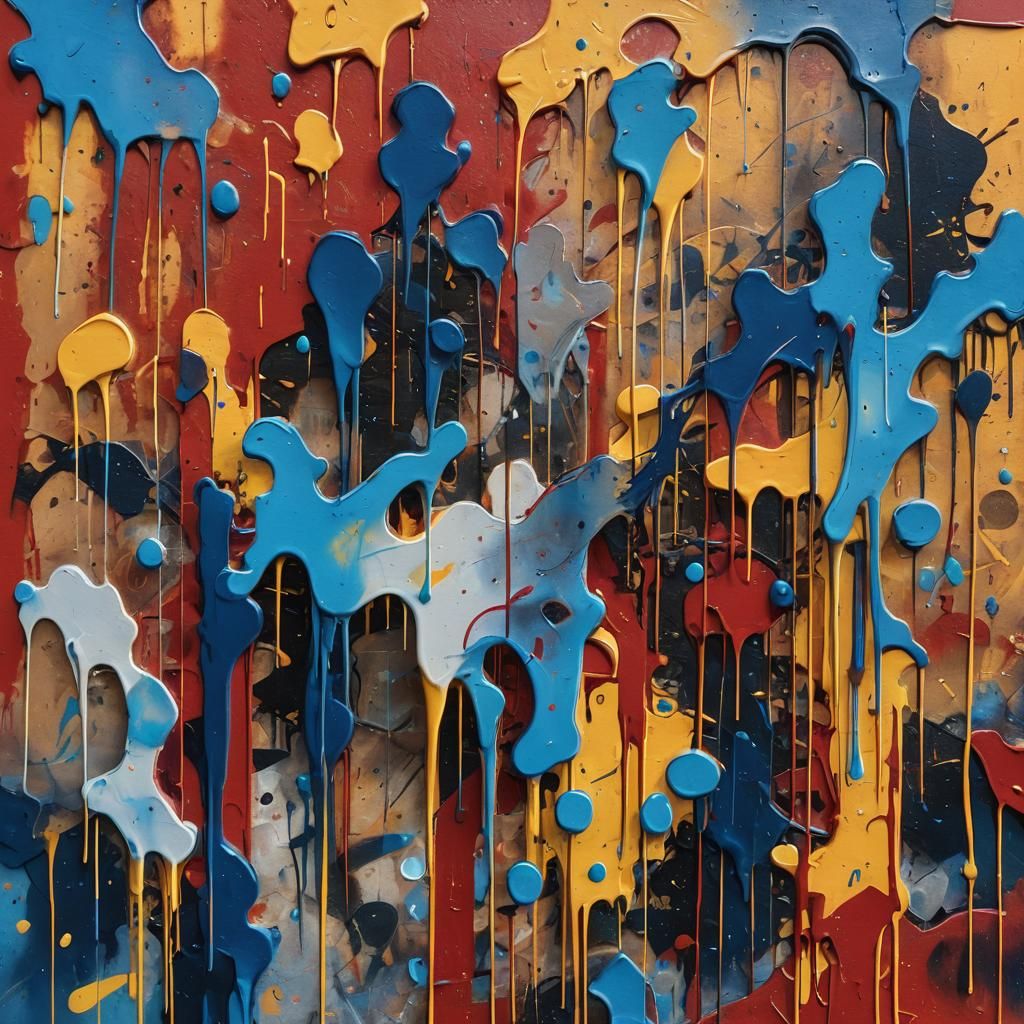 Vibrant Abstract Graffiti Art in Hyperrealistic Style