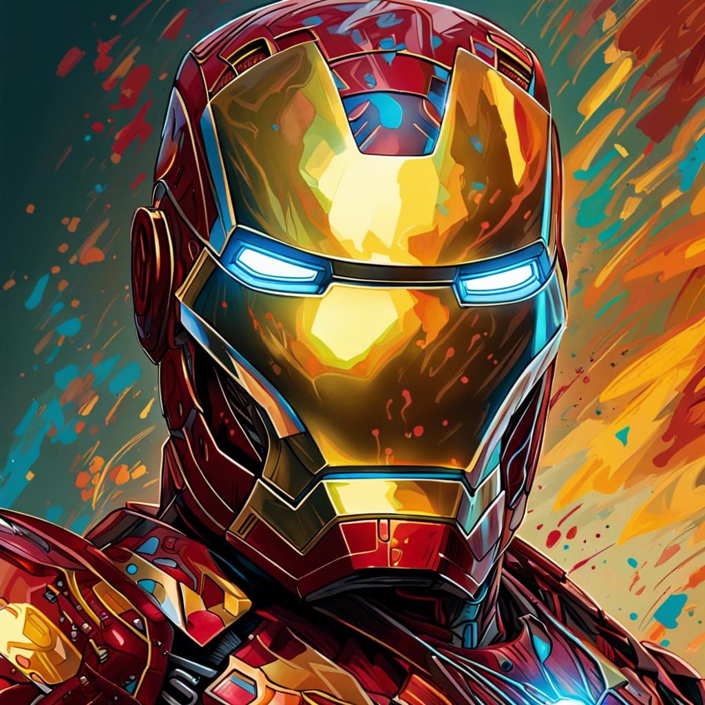 Hyperrealistic Digital Painting of Iron Man