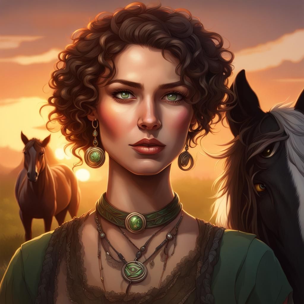 Confident Medicine Woman Portrait in Sunset Light